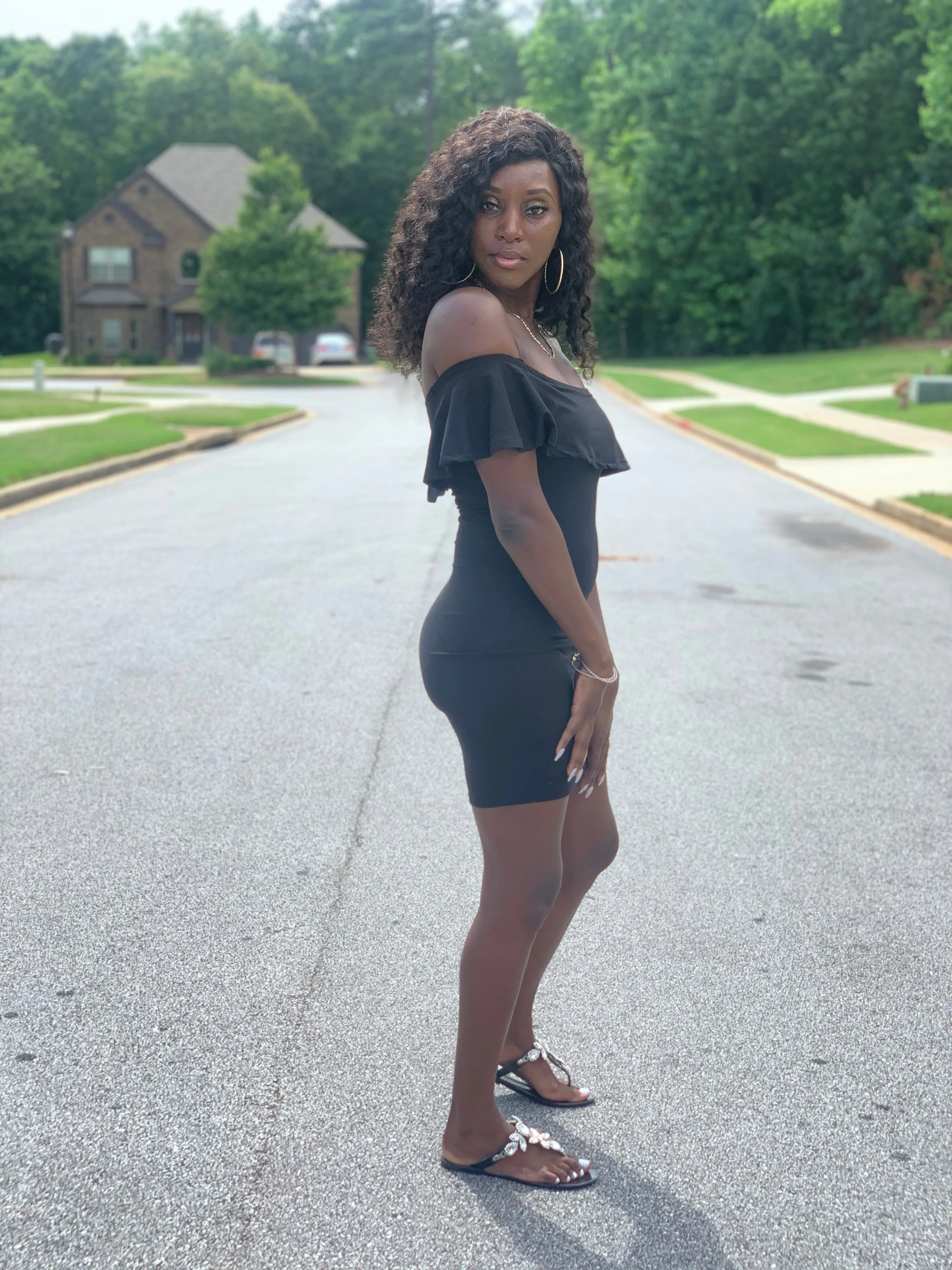 Cassie Off-Shoulder Dress | Black