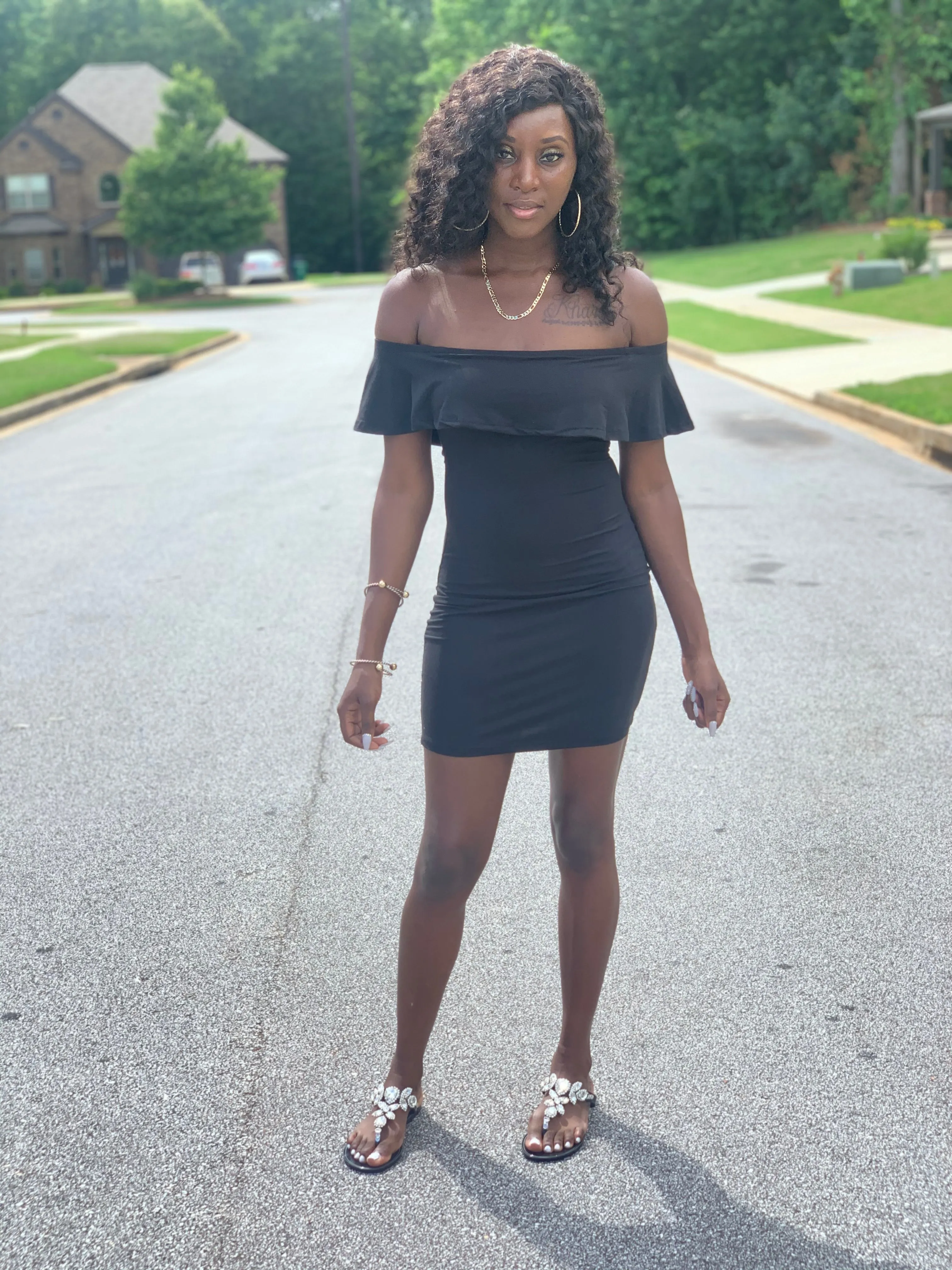 Cassie Off-Shoulder Dress | Black