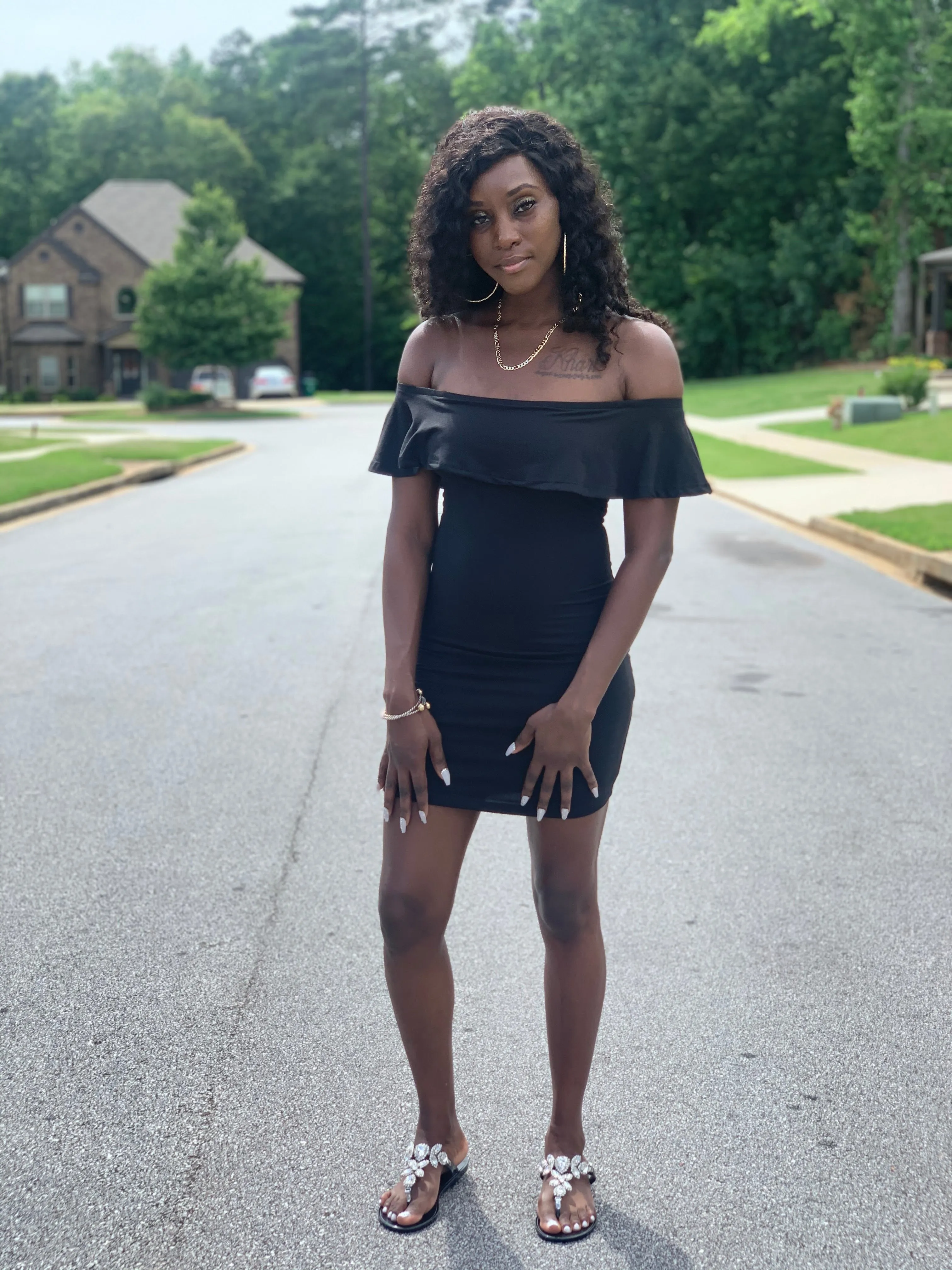 Cassie Off-Shoulder Dress | Black