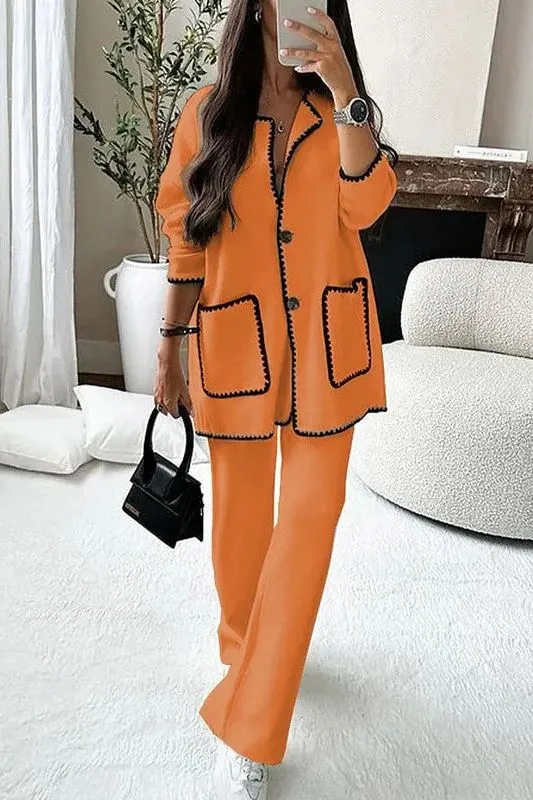 casual loose cardigan jacket suit
