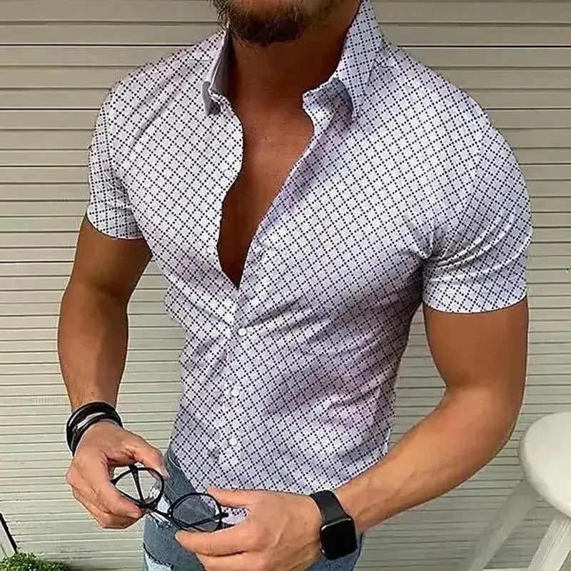Casual Plaid Button-Up Shirt for Gentlemen
