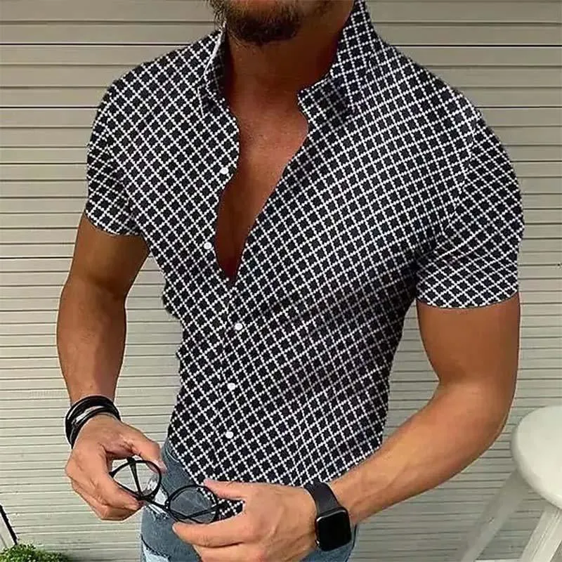 Casual Plaid Button-Up Shirt for Gentlemen