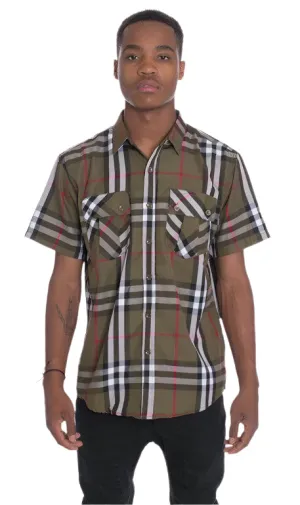 Casual Short Sleeve Checker Shirts