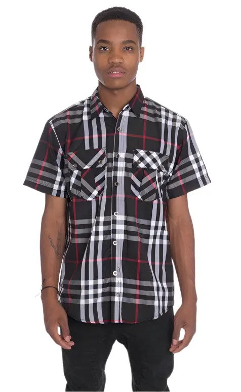 Casual Short Sleeve Checker Shirts