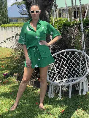 Celestial Sun Short Set - Green