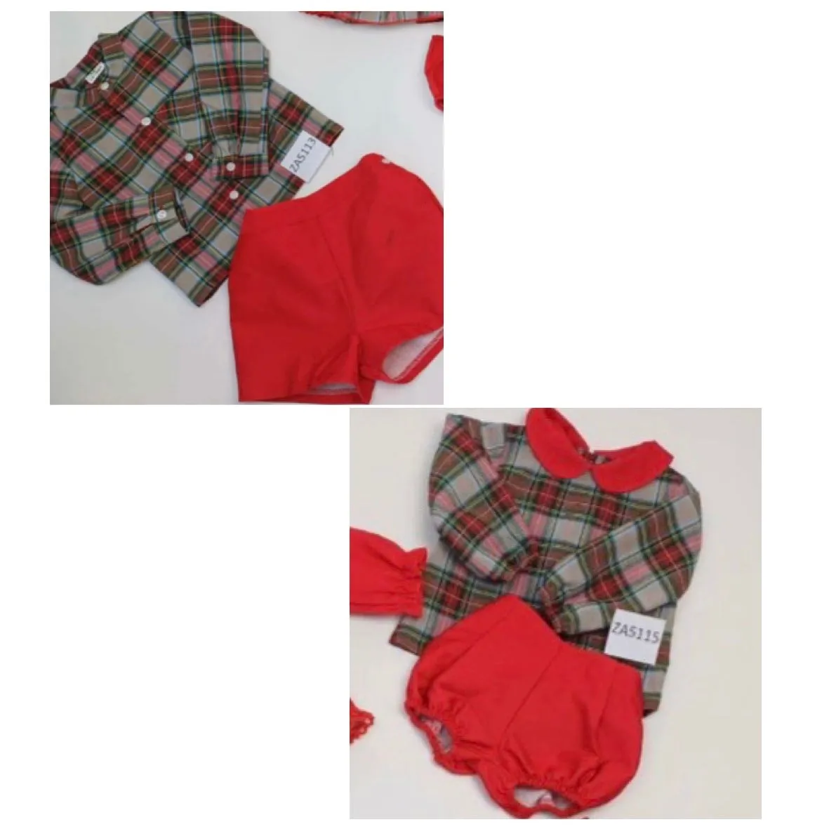 Ceyber Boys Red and Tartan Set