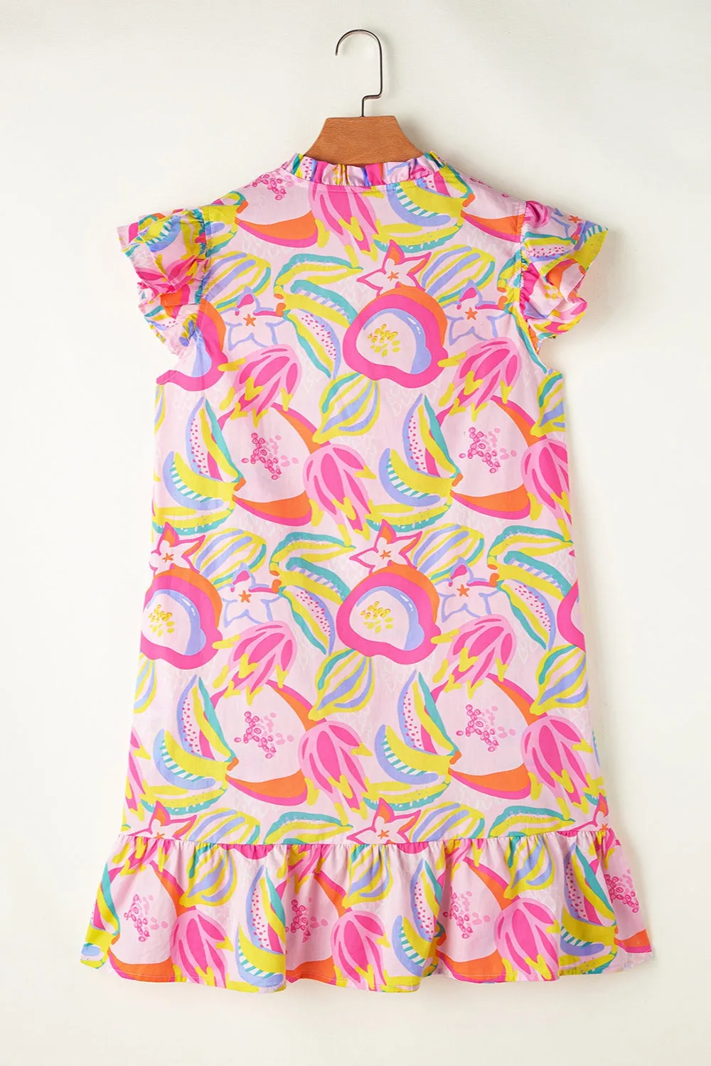 Chandler Ruffled Printed Cap Sleeve Mini Dress