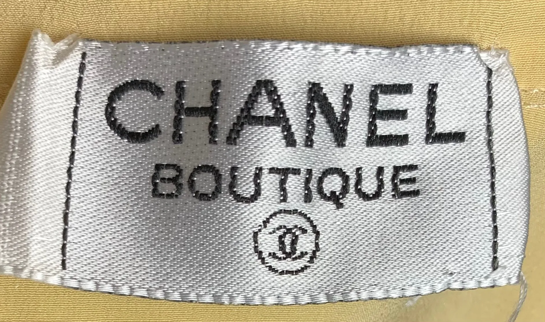 CHANEL Pale Yellow Button Up Crepe Blouse