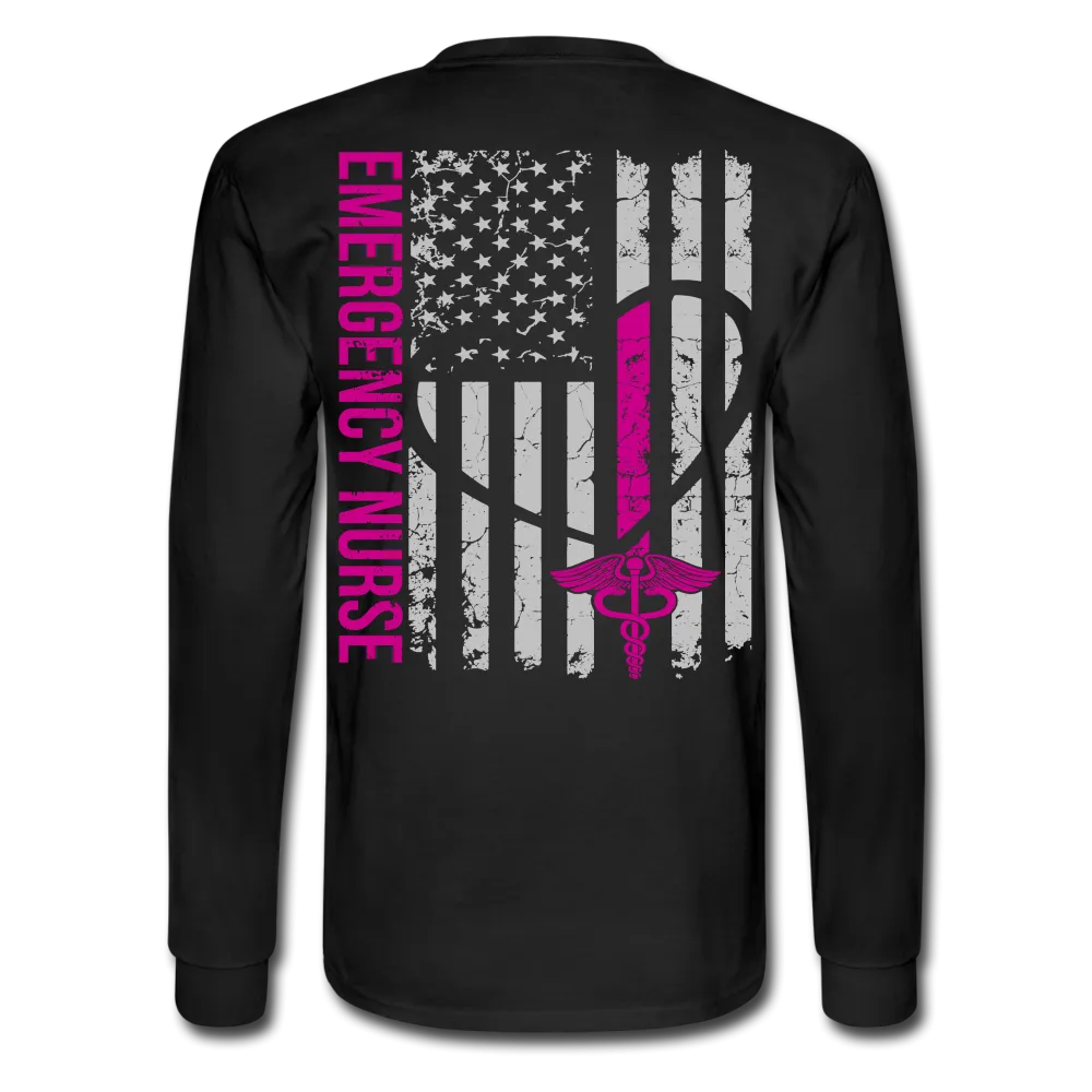Charity Emergency Nurse Flag Men's Long Sleeve T-Shirt