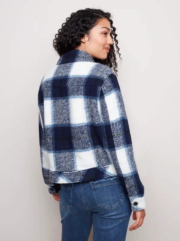 Charlie B. Plaid Wool Short Jacket
