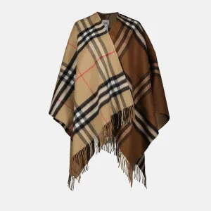 Checked Wool Poncho