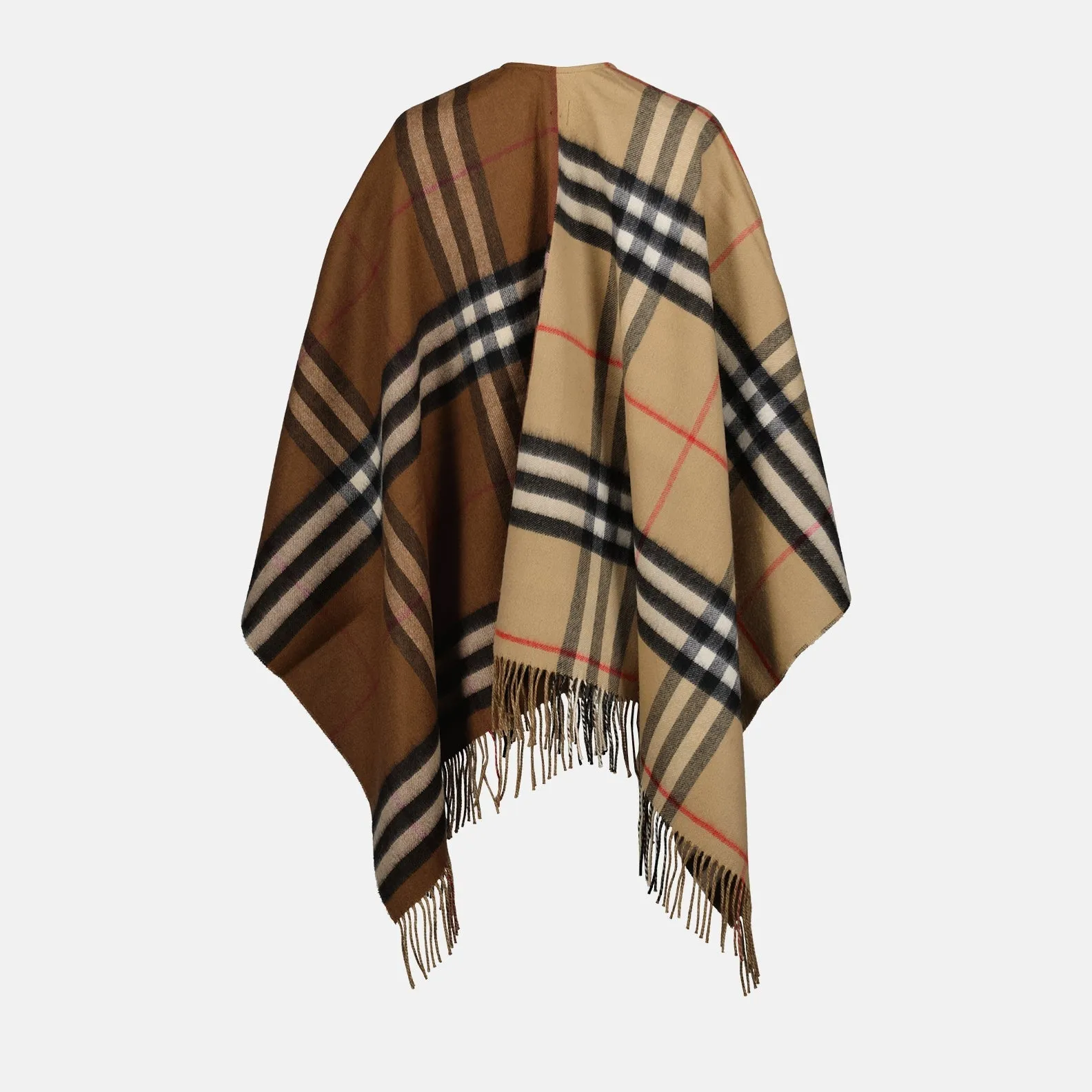 Checked Wool Poncho