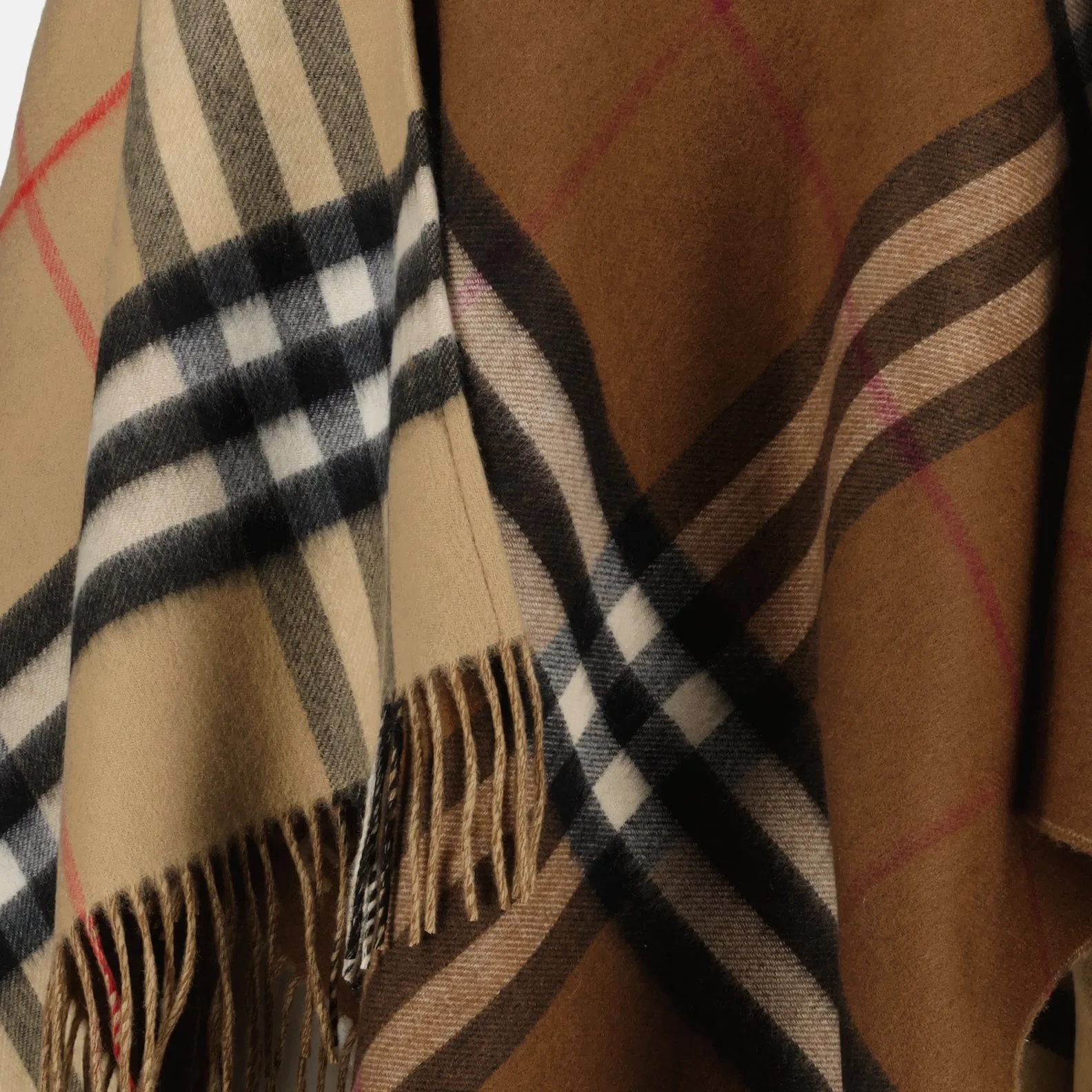 Checked Wool Poncho