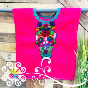 Chiapas Skull Embroidered Top