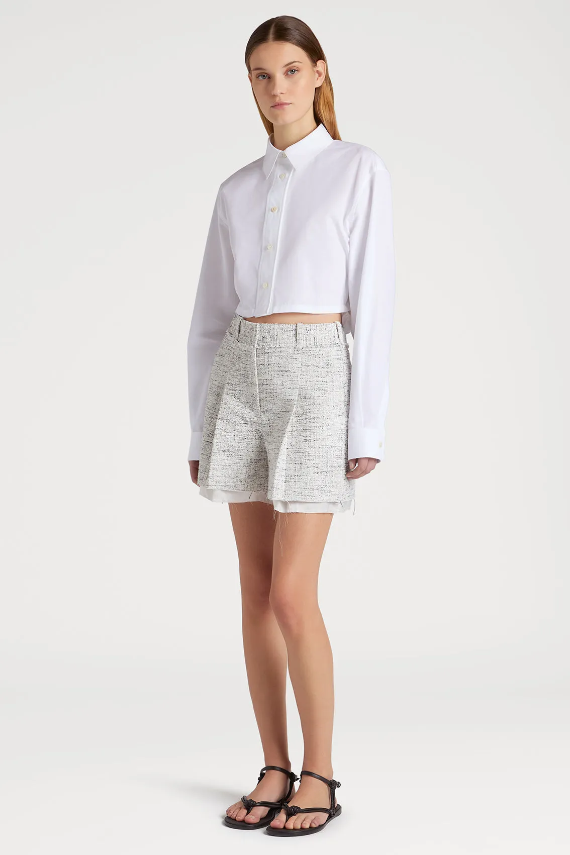 CHIC TRIMMED TWEED BERMUDA