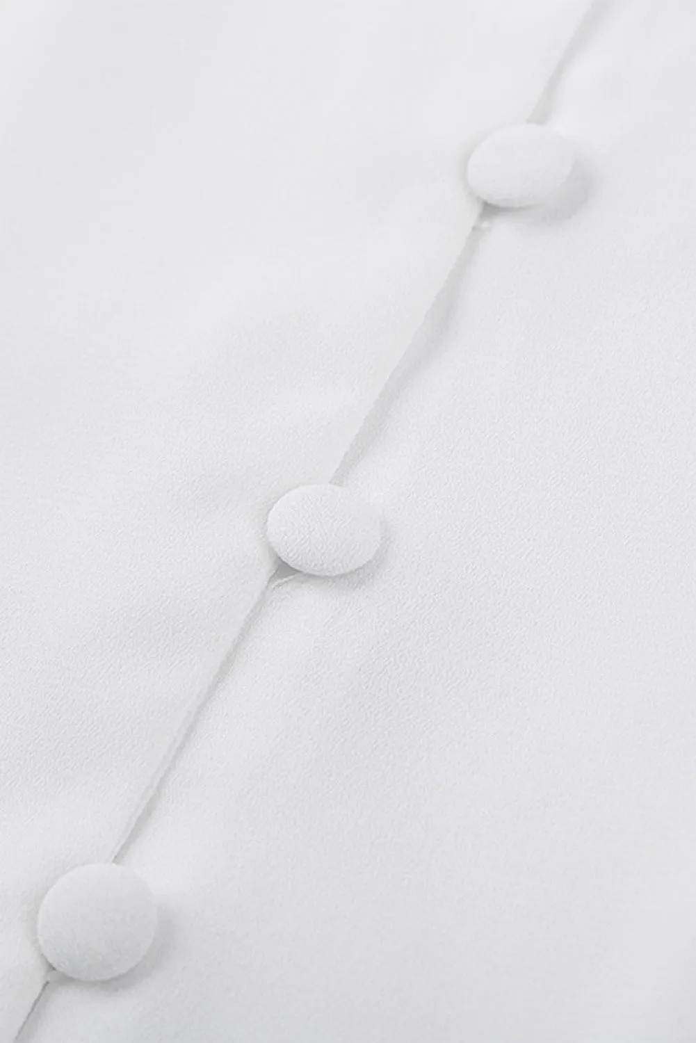 Chic White Short Sleeve Forever Tonight Button Down Tie Top