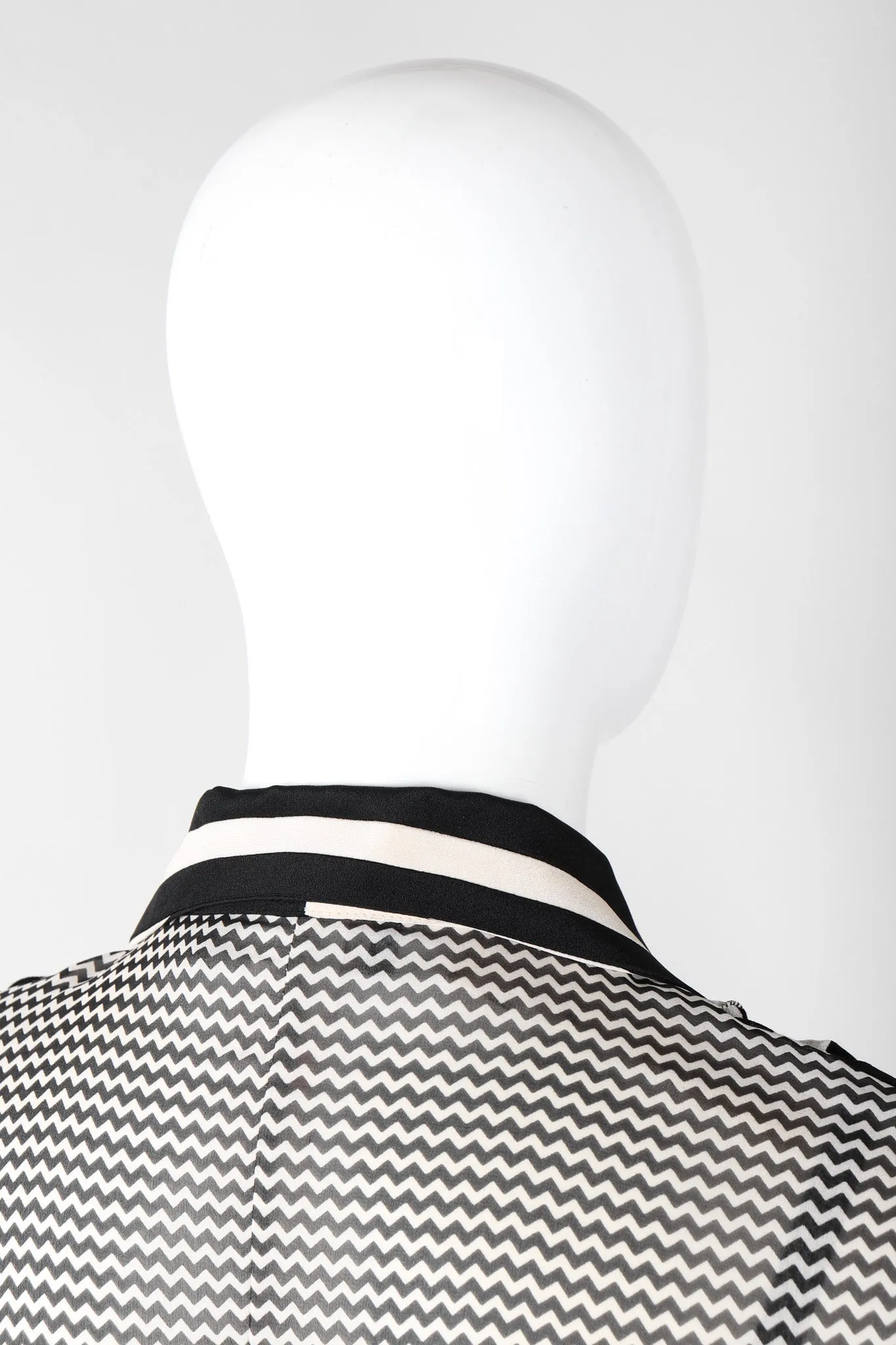 Chiffon Chevron Stripe Shirt Dress