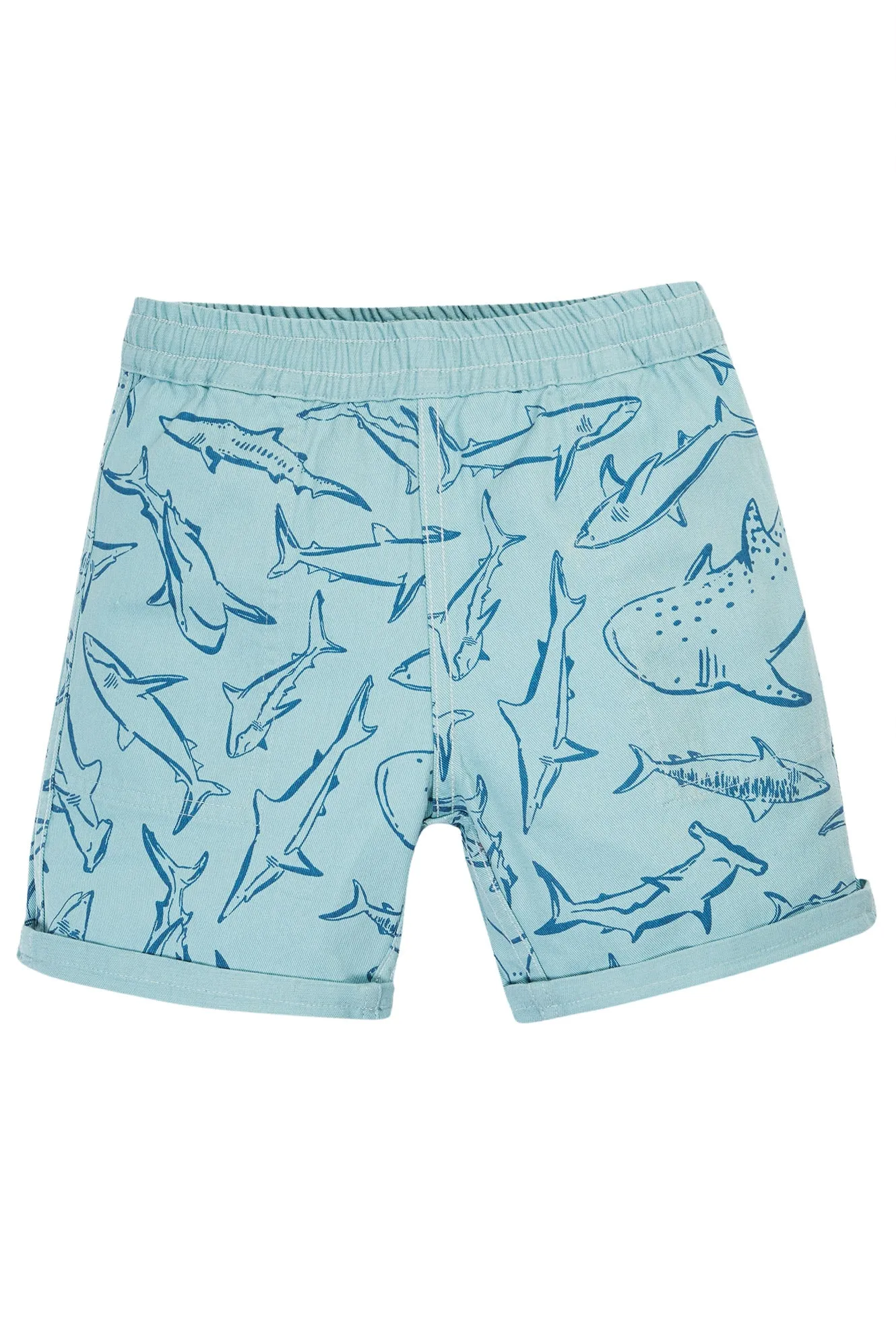 Children's Frugi Rocky Sharks Reversible Shorts, Stingray/Jawsome - Kid's Clothing