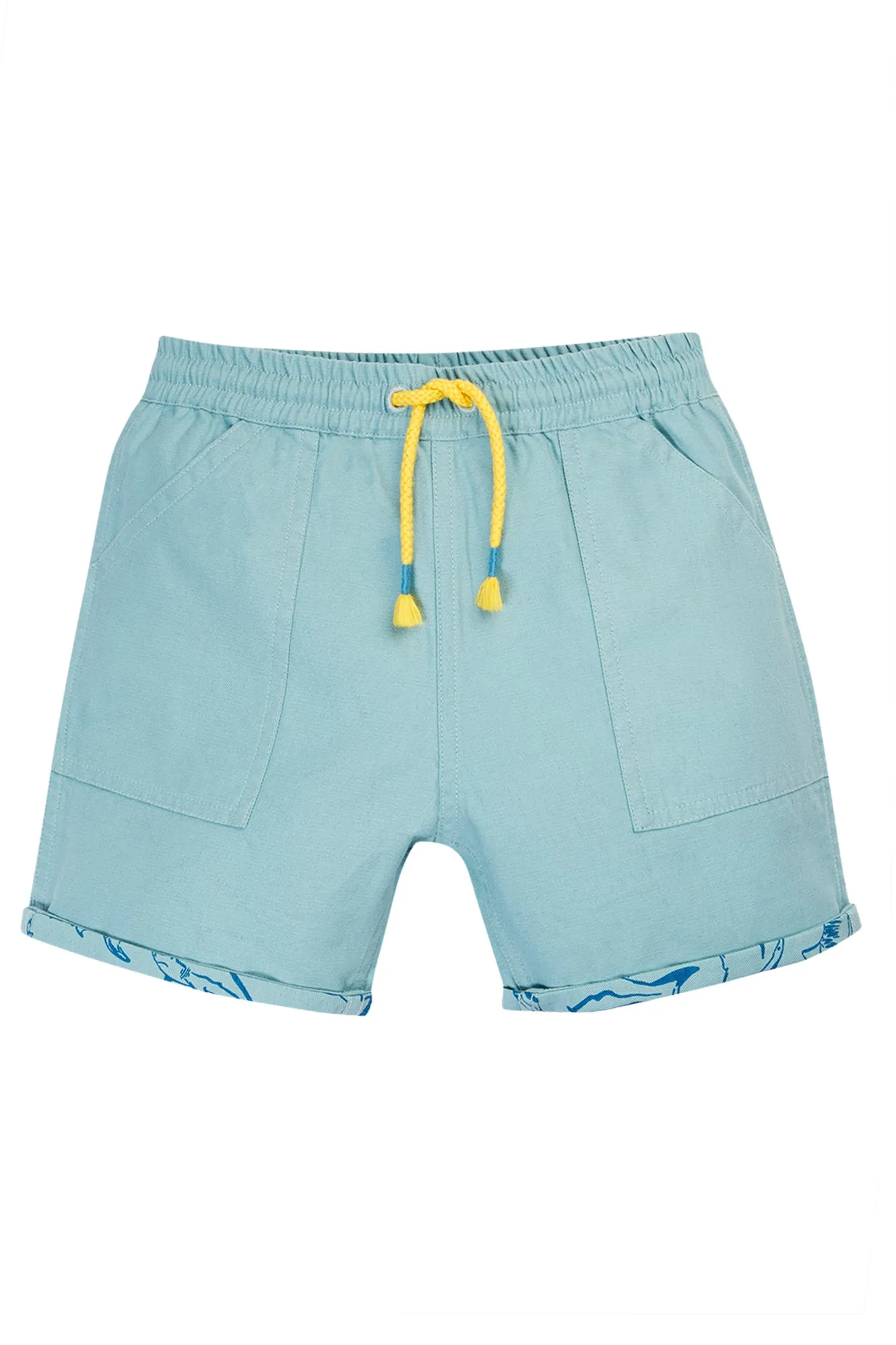 Children's Frugi Rocky Sharks Reversible Shorts, Stingray/Jawsome - Kid's Clothing