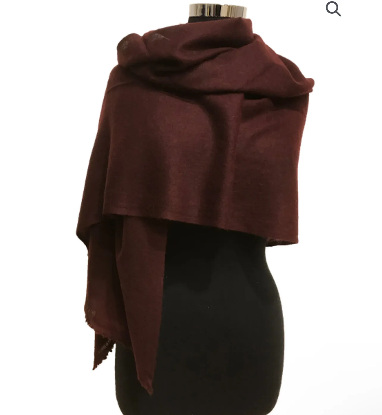 CHOCOLATE WOOL N CASHMERE BLEND SOFT SHAWLS 76X200CM
