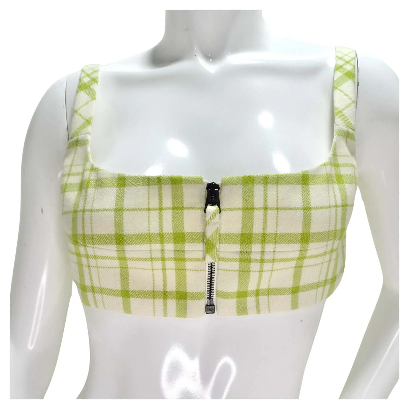 Christian Dior Plaid Wool Crop Top