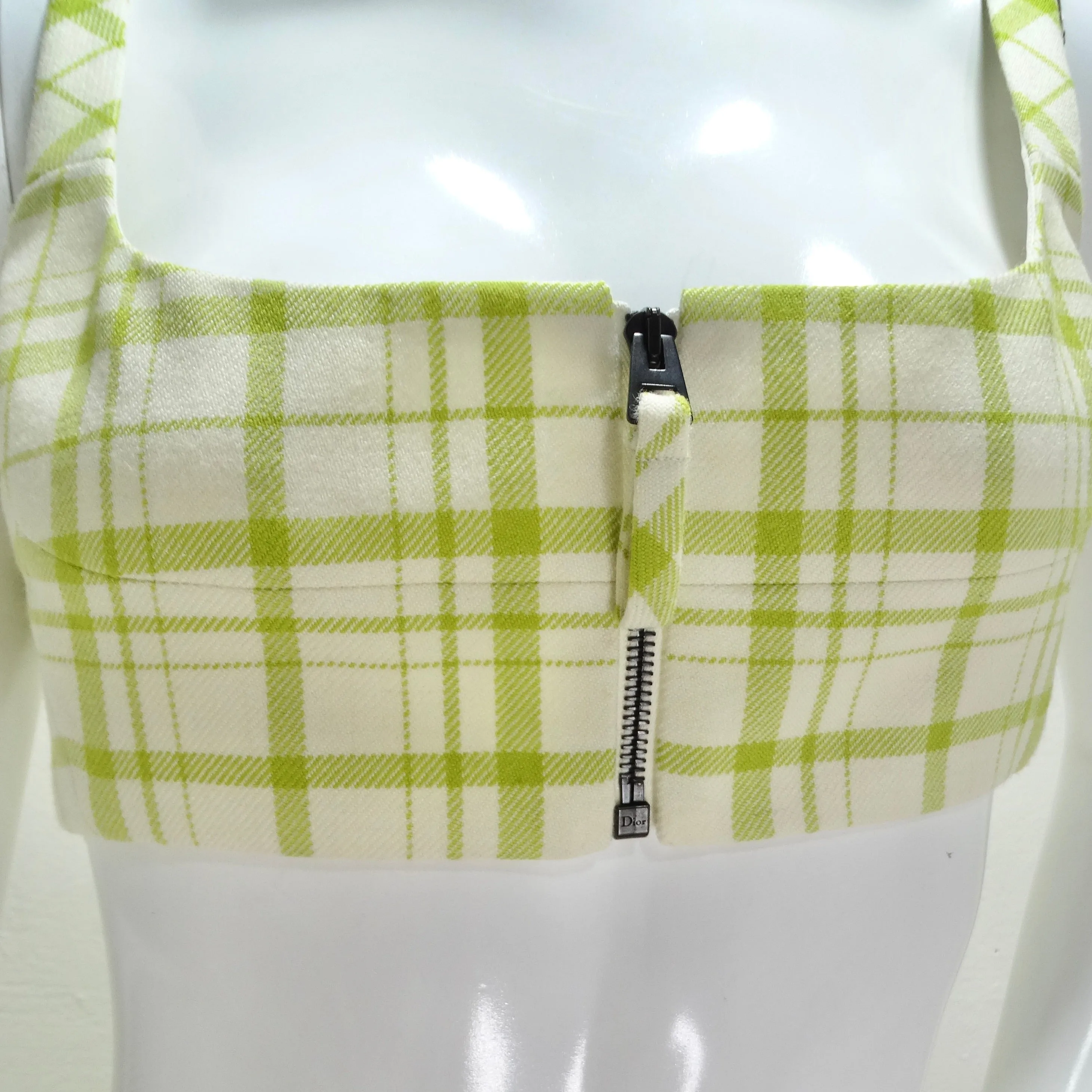 Christian Dior Plaid Wool Crop Top