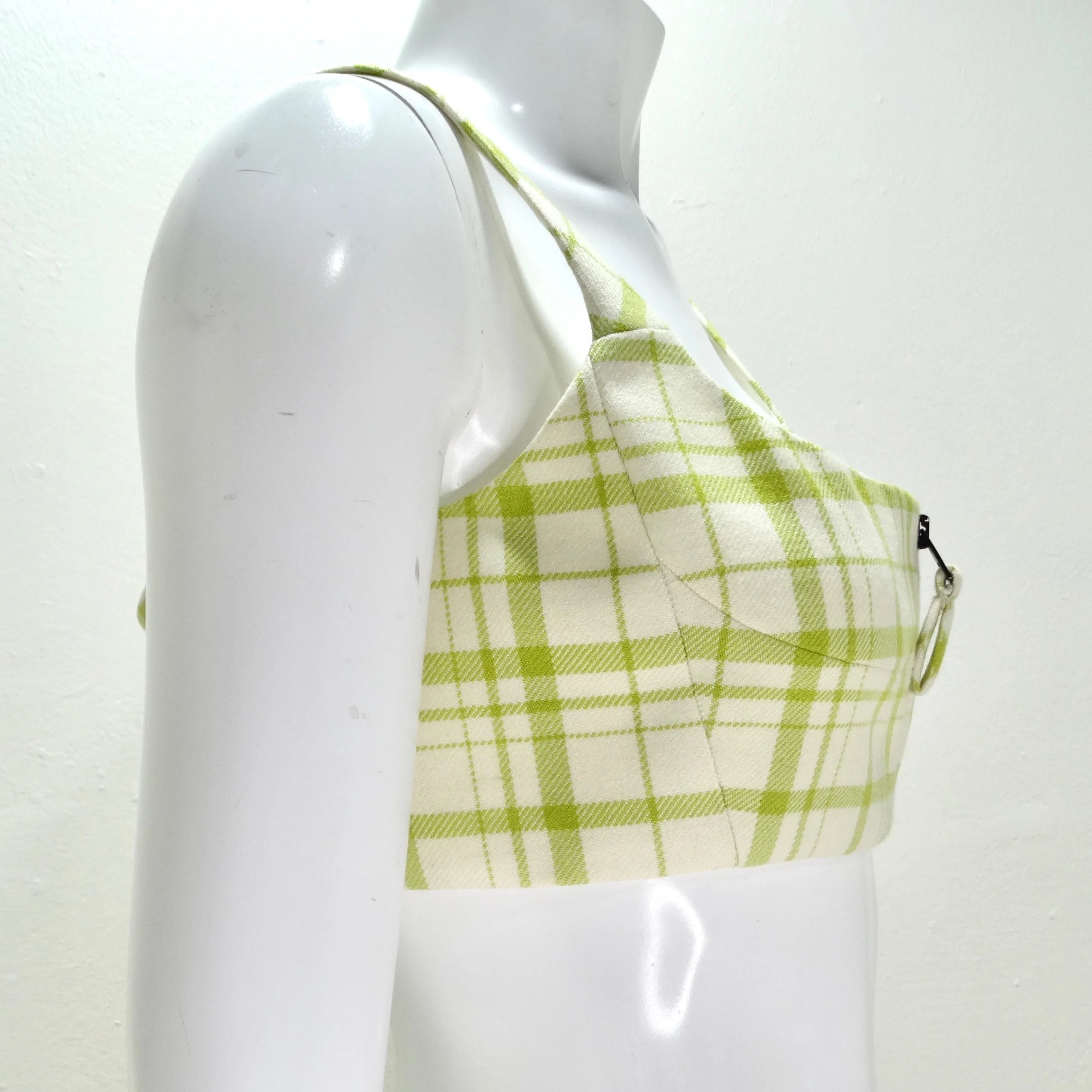 Christian Dior Plaid Wool Crop Top