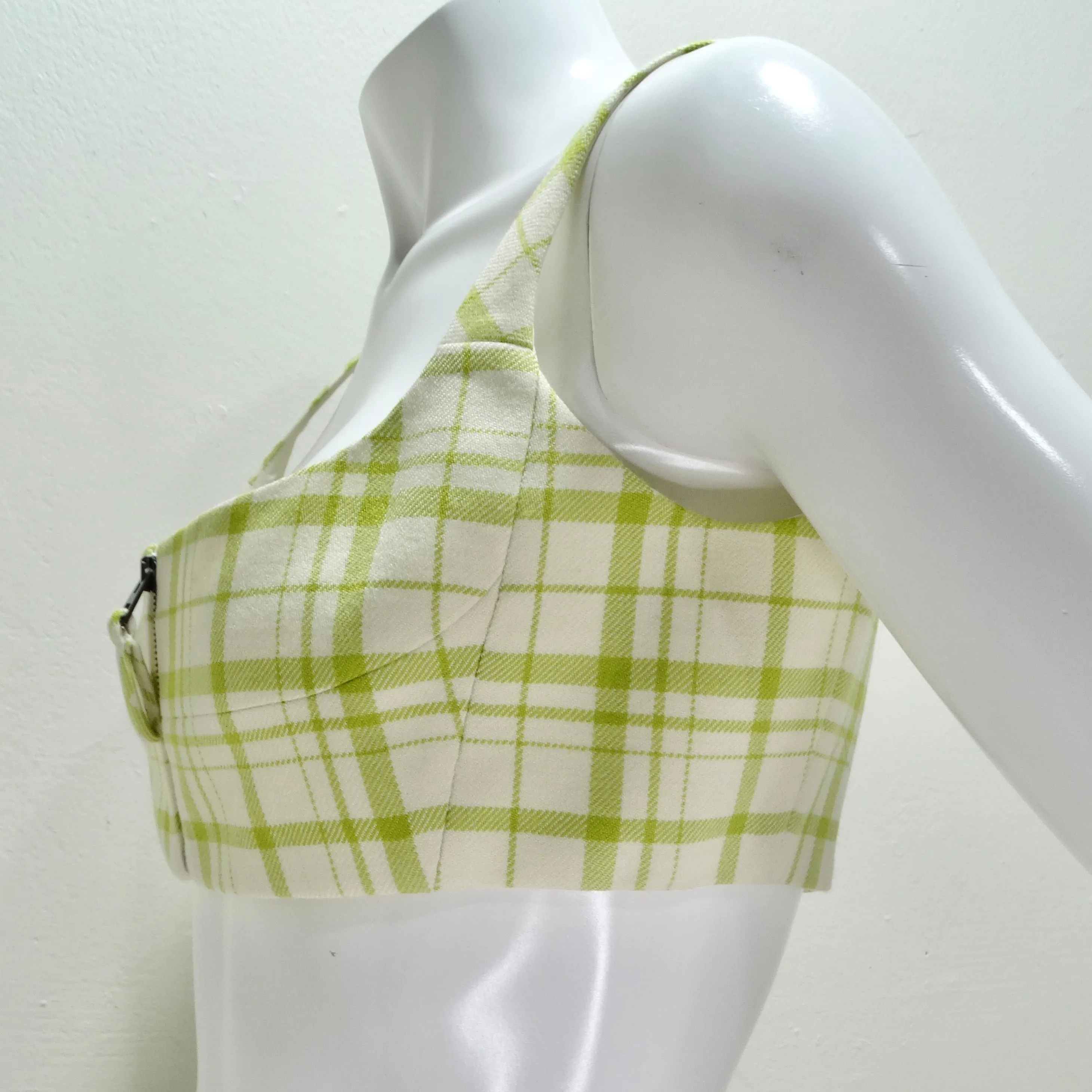 Christian Dior Plaid Wool Crop Top