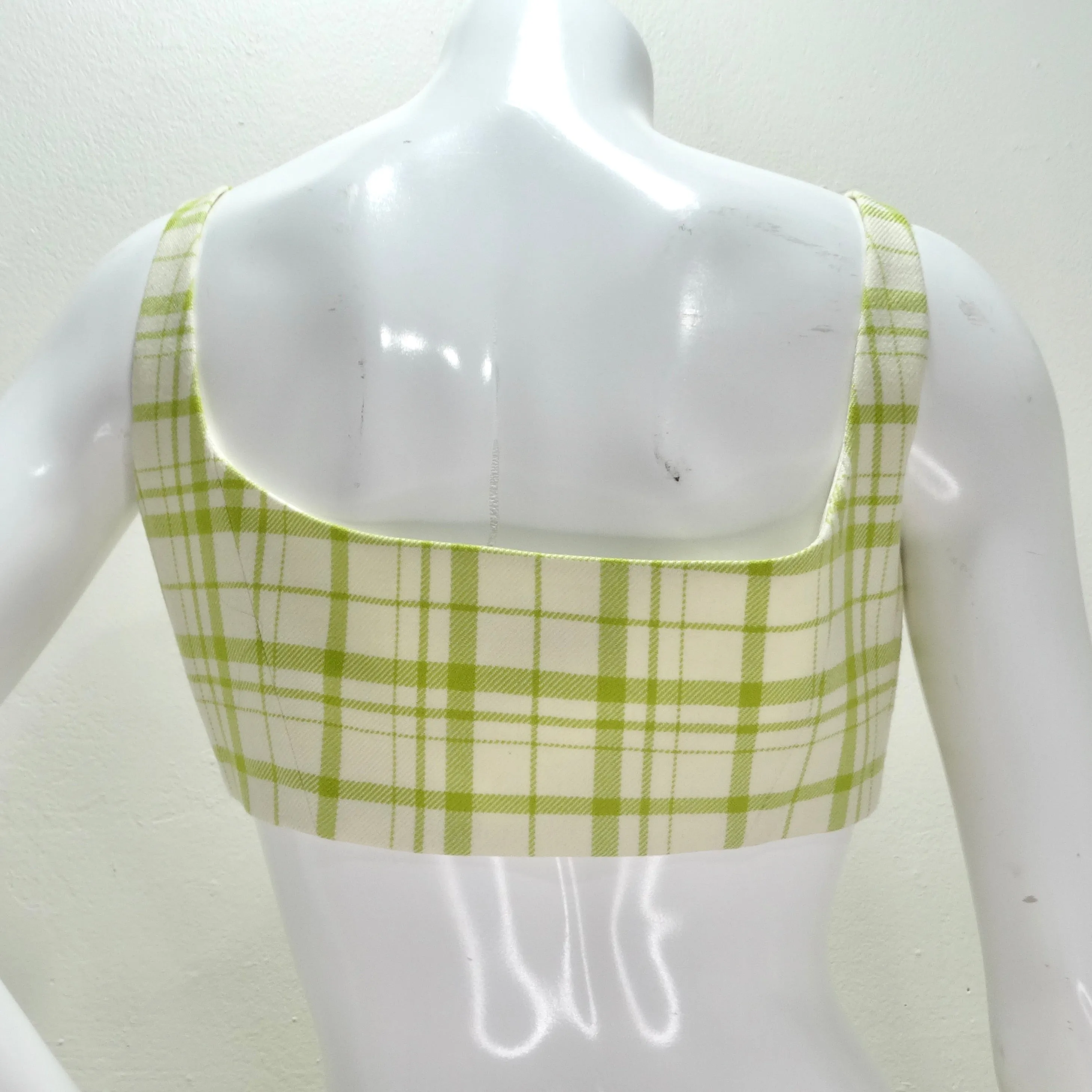 Christian Dior Plaid Wool Crop Top