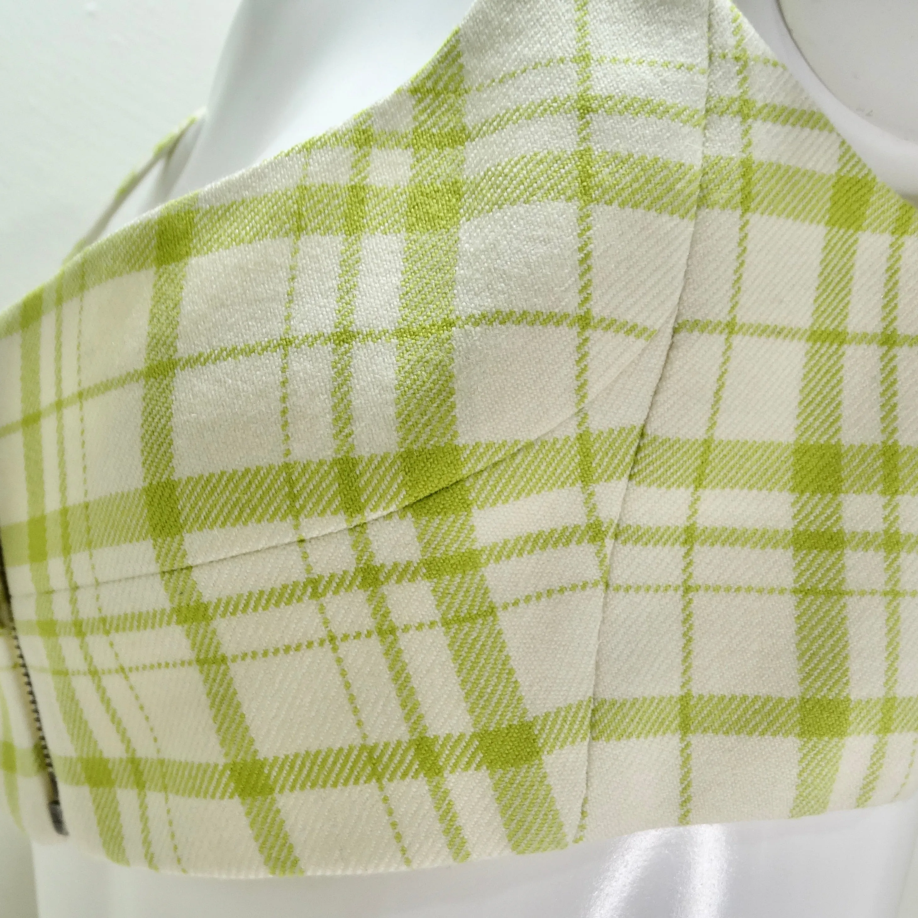 Christian Dior Plaid Wool Crop Top