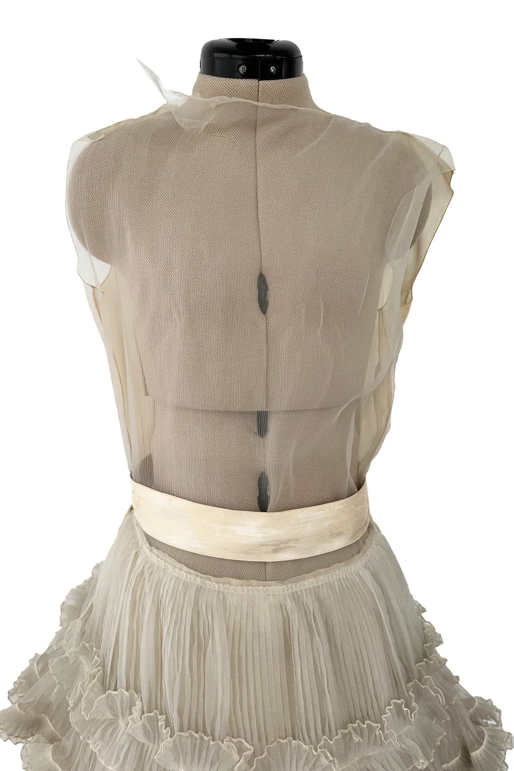 Christian Dior Spring 1973 Haute Couture Silk Gaazar Ruffled Gown
