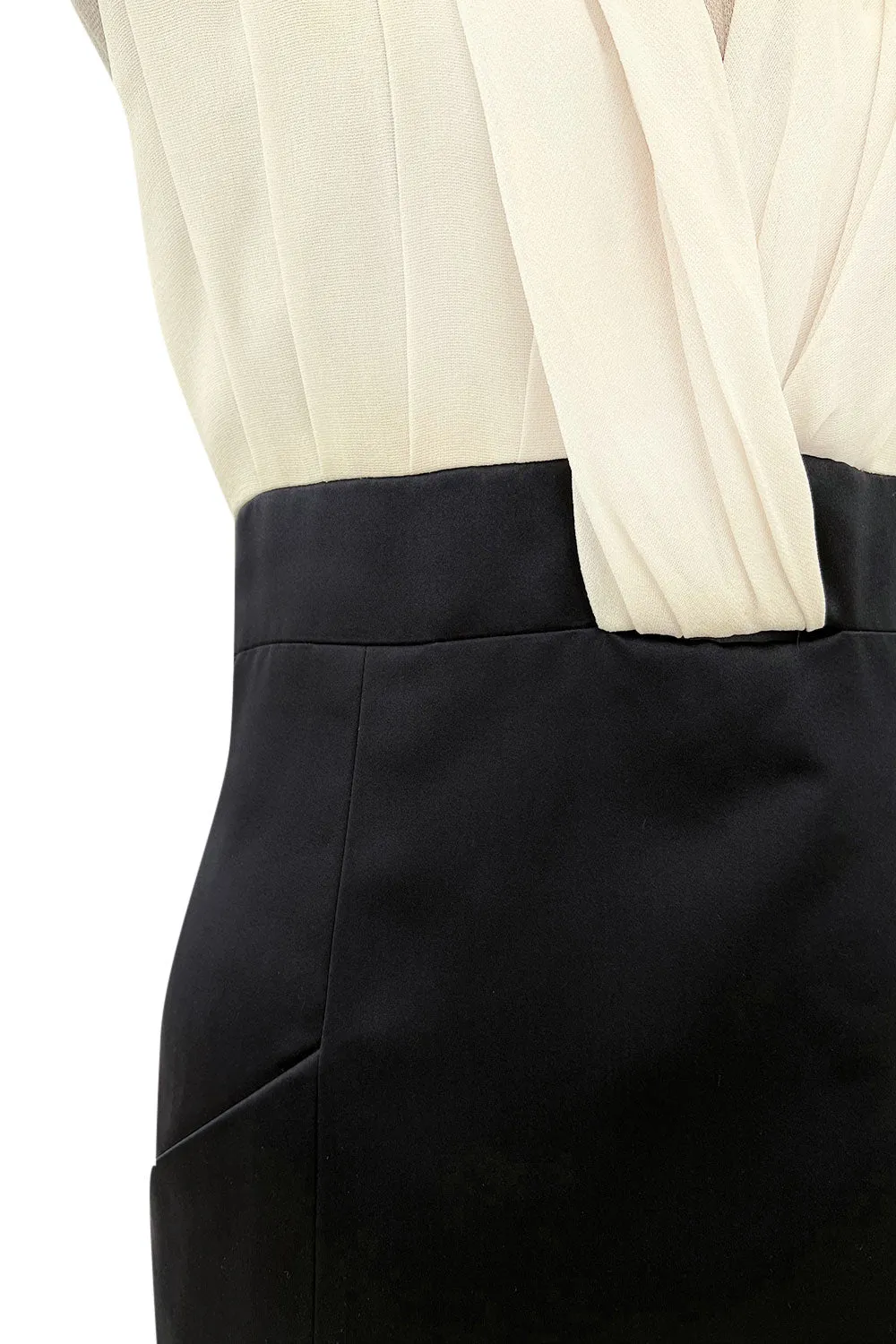 Classic Fall 2000 Chanel by Karl Lagerfeld Haute Couture Pleated Top & Black Silk Dress