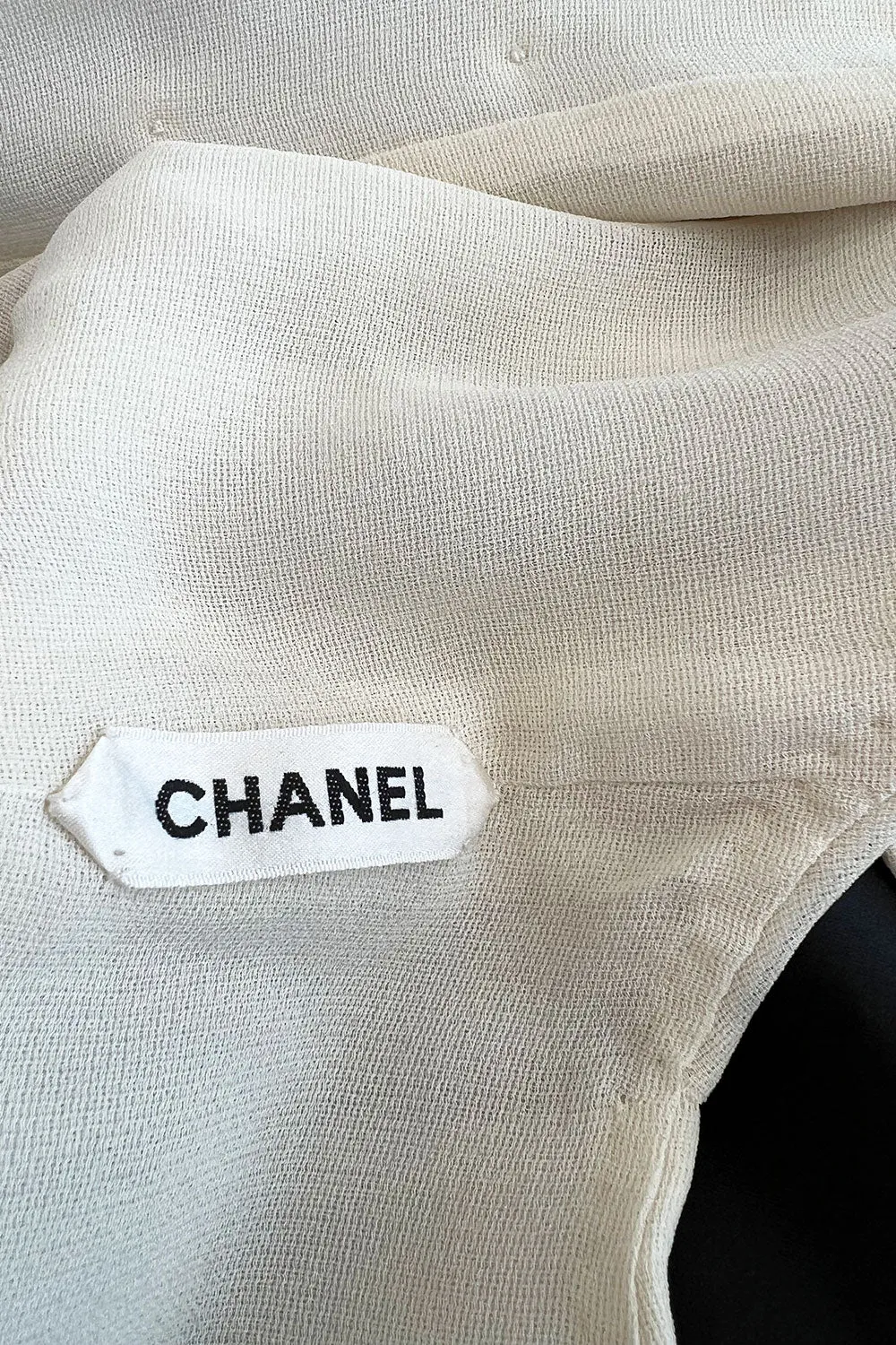 Classic Fall 2000 Chanel by Karl Lagerfeld Haute Couture Pleated Top & Black Silk Dress