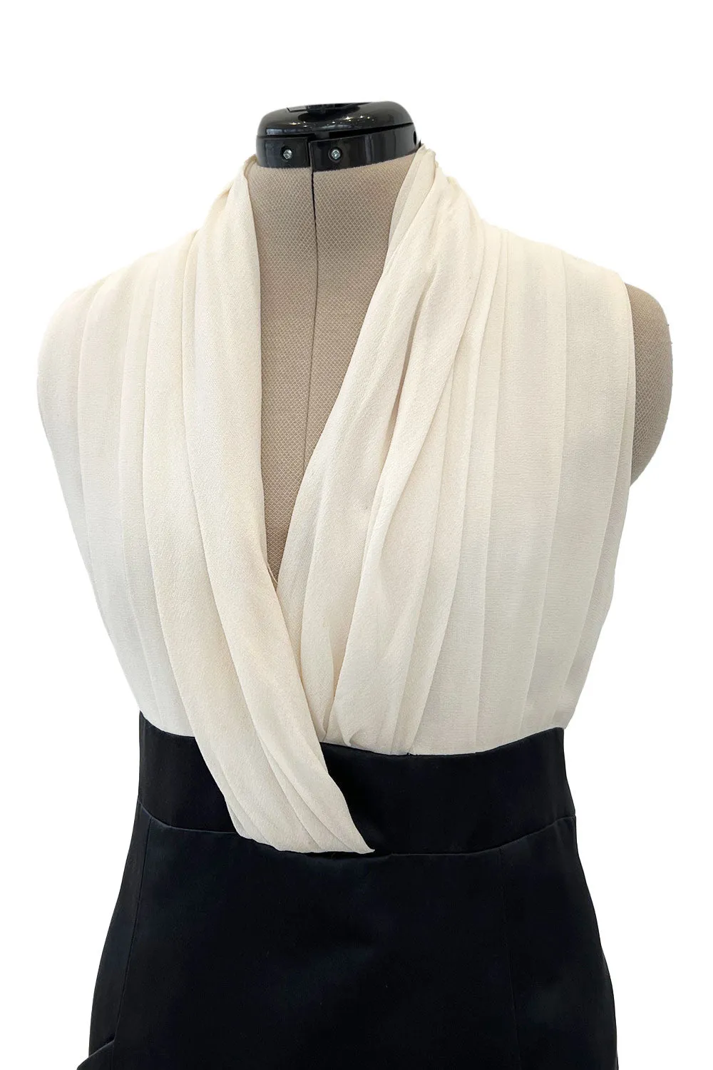 Classic Fall 2000 Chanel by Karl Lagerfeld Haute Couture Pleated Top & Black Silk Dress
