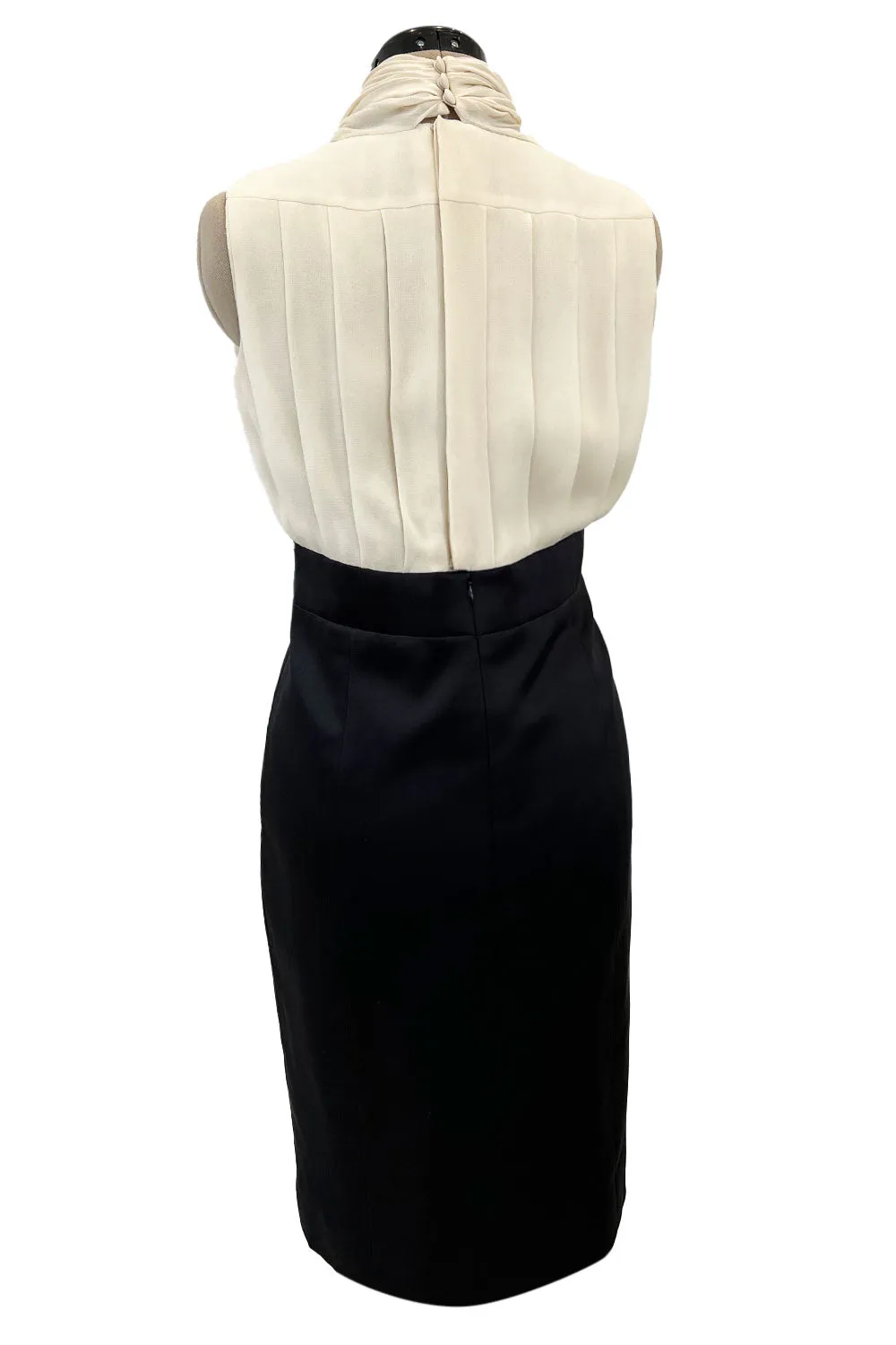 Classic Fall 2000 Chanel by Karl Lagerfeld Haute Couture Pleated Top & Black Silk Dress