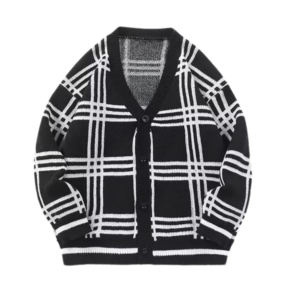 Classic Plaid Knit Cardigan