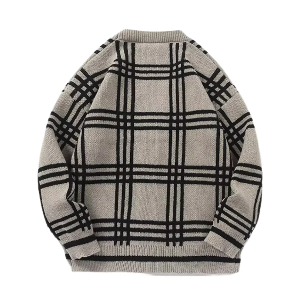 Classic Plaid Knit Cardigan