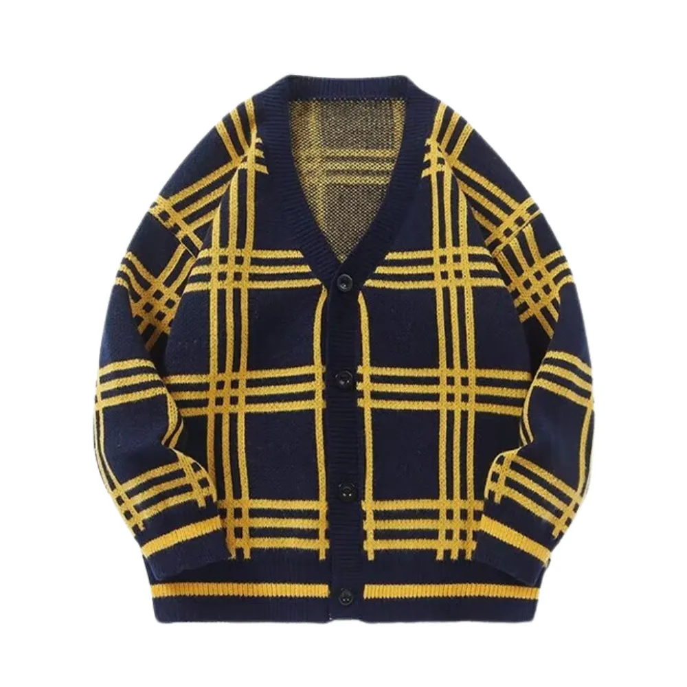 Classic Plaid Knit Cardigan