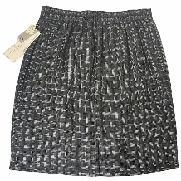 Classic Plaid Skirt Dressy Career Wool Look