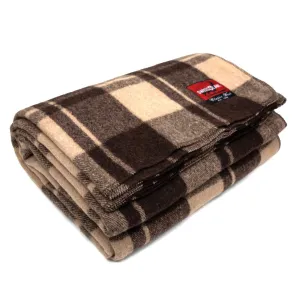 Classic Wool Blanket – Plaid Cabin Brown | Timeless Warmth & Durability
