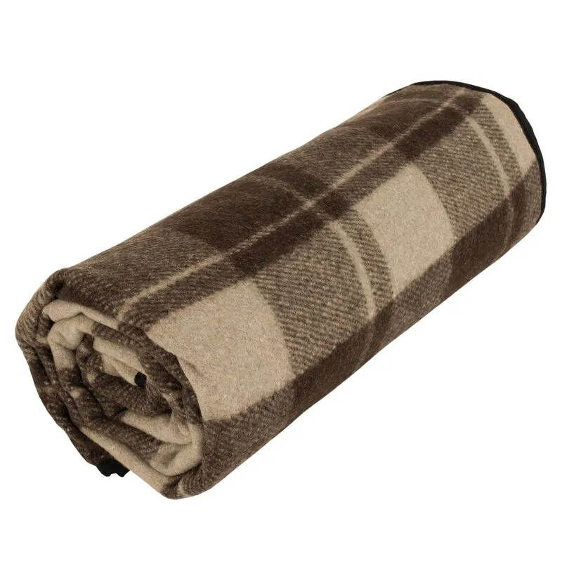 Classic Wool Blanket – Plaid Cabin Brown | Timeless Warmth & Durability