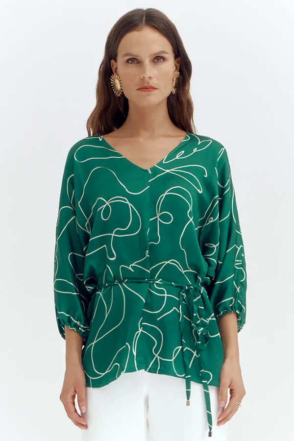 CLIGNE PRINTED TWILL BLOUSE