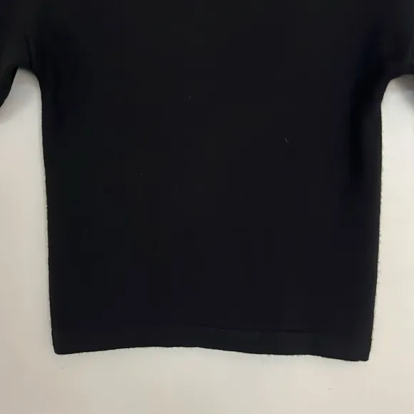 Club Monaco 100% cashmere Black Short ruffled sleeve sweater Size S