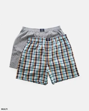 Coast Clothing Woven Check Boxers 2 Pack