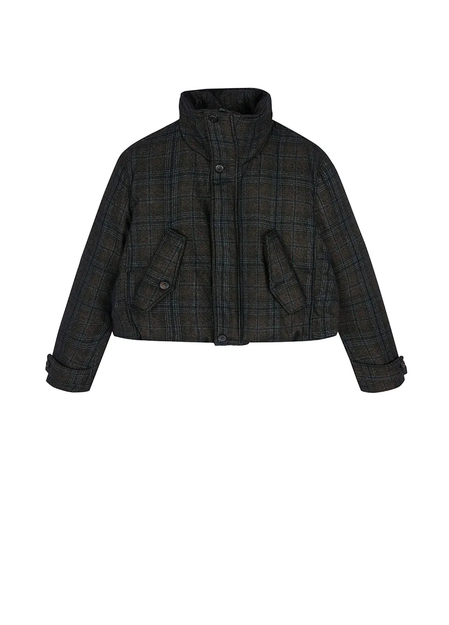 Coat / JNBY Oversized Plaid Down Coat
