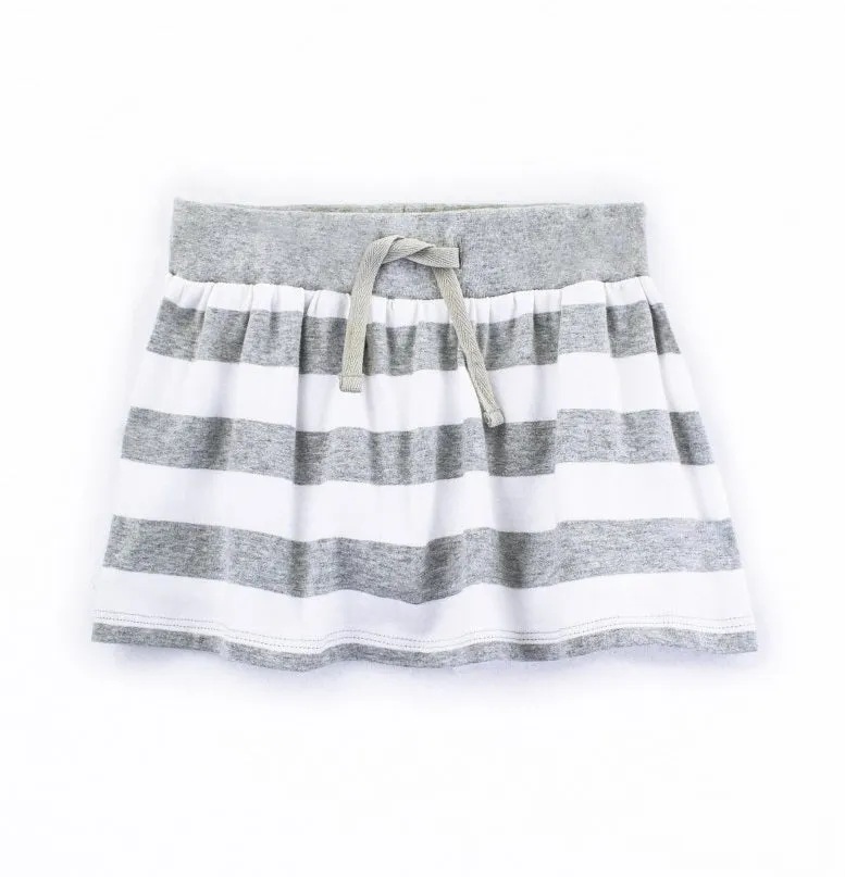 Colored Organics Kenzie Pull-On Skirt (White/Heather Grey) - Size: 2T, 4T