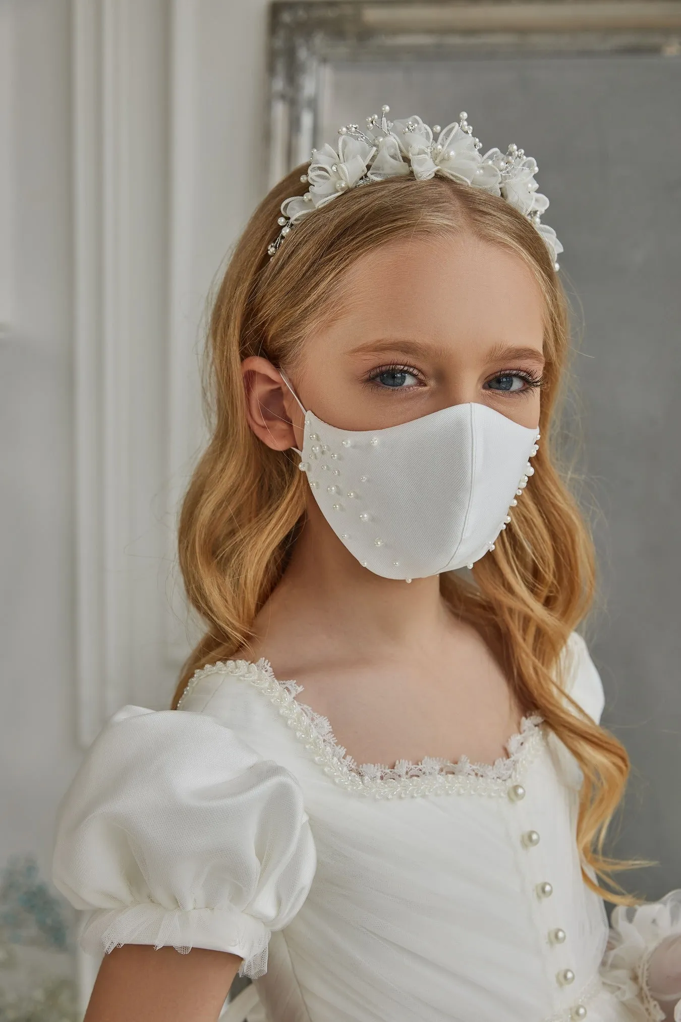 Contemporary Short Sleeve First Communion Dress