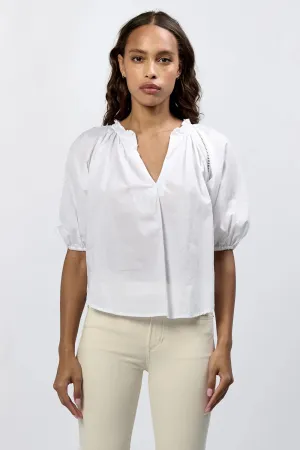 Costa Short Sleeve Blouse White