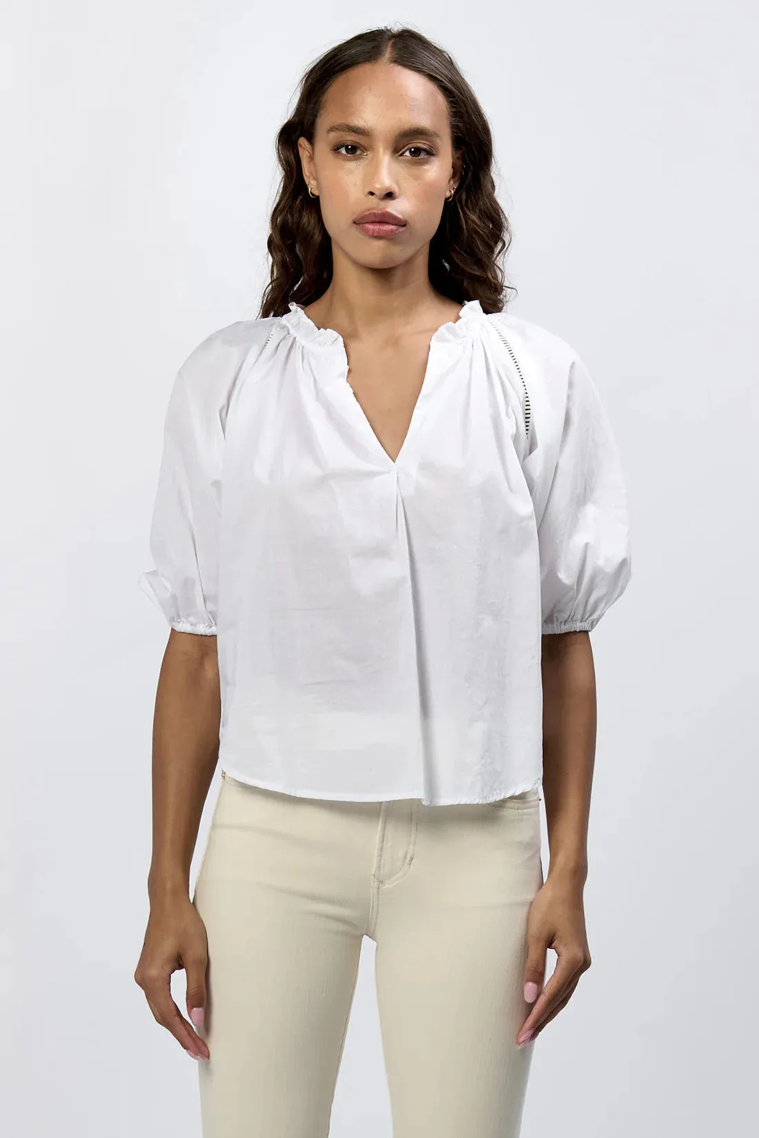 Costa Short Sleeve Blouse White