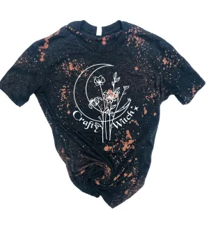 Crafty Witch Shirt | Halloween Bleached Tee | Unisex Crew